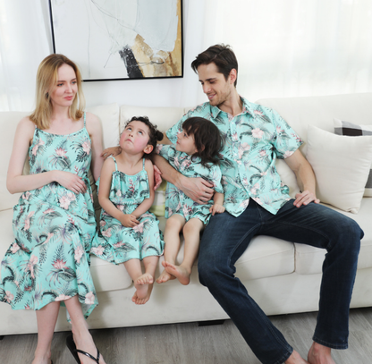 Baby girl mother boy father shirt mother daughter skirt family European and American parent child wear