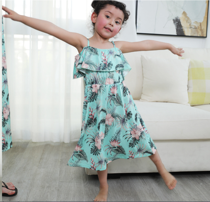 Baby girl mother boy father shirt mother daughter skirt family European and American parent child wear