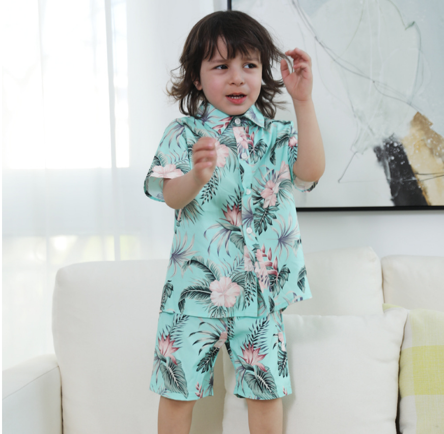 Baby girl mother boy father shirt mother daughter skirt family European and American parent child wear