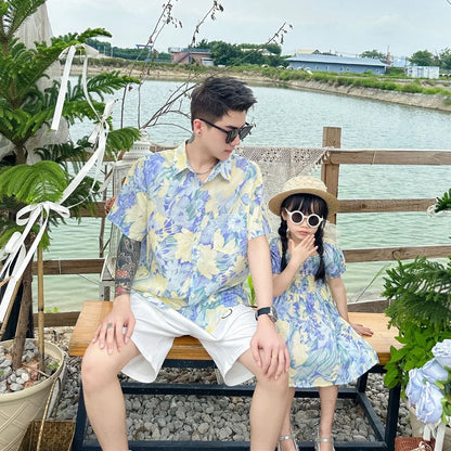 Holiday Look Family Matching Clothes Vacation Mom Daughter Girls Smock