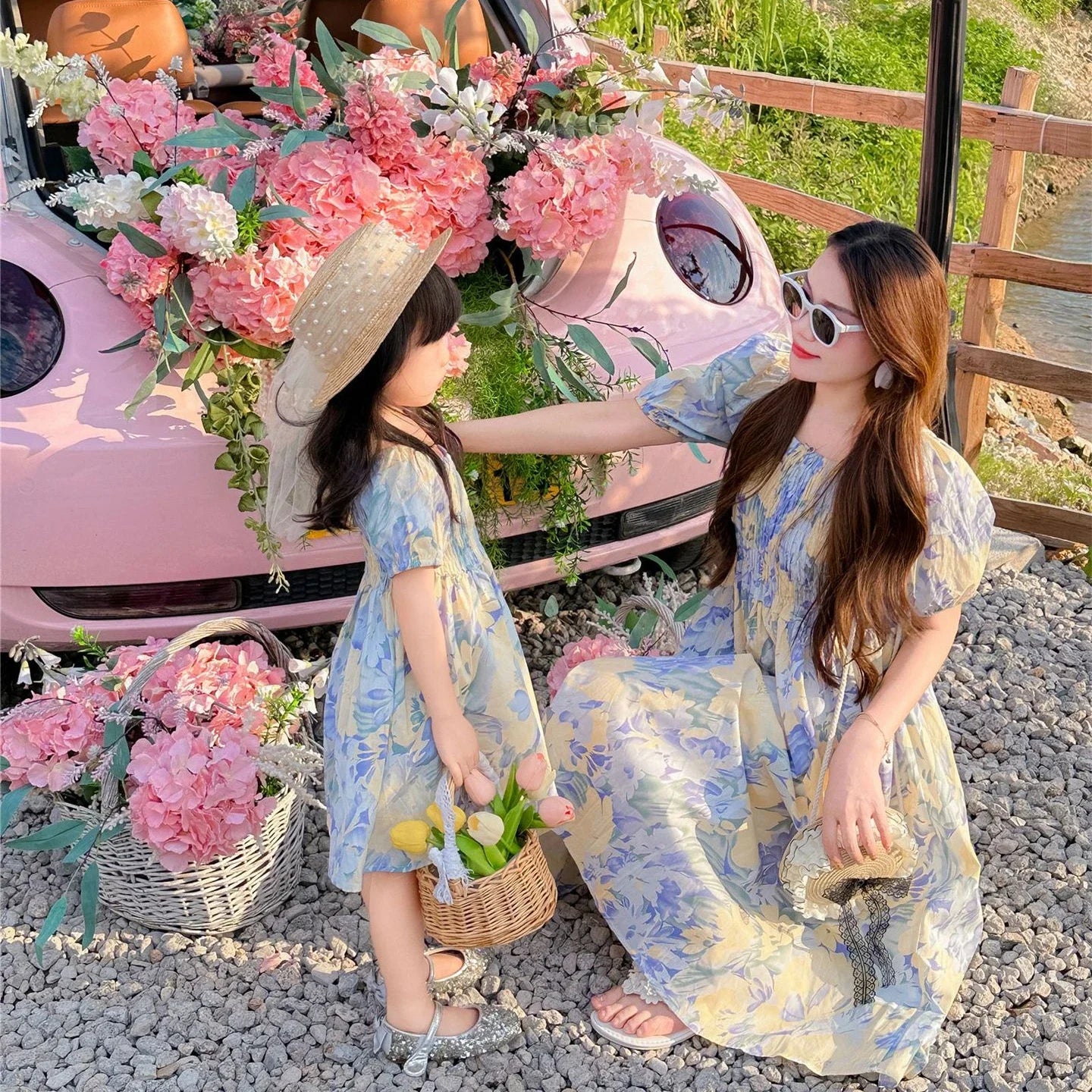 Holiday Look Family Matching Clothes Vacation Mom Daughter Girls Smock