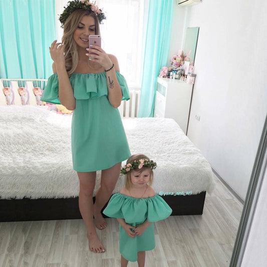 Mom and Daughter Dress for Mum Baby Family Matching Outfits Mommy and